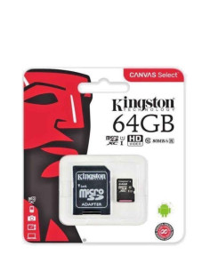 Micro SD SDXC 64Go Kingston HD Class 10 + Adaptateur