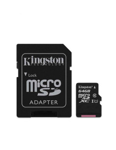 Micro SD SDXC 64Go Kingston HD Class 10 + Adaptateur 2
