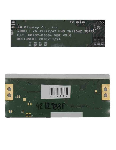 Carte T-CON 6870C-0368A (6871L-2718D1) TV Toshiba 42HL833N